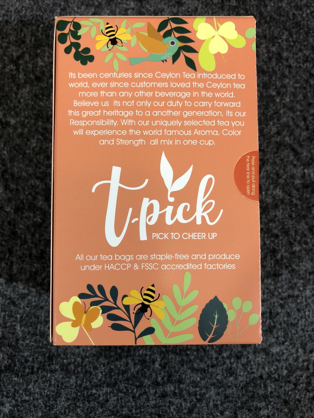 3 PACK ~ T-PICK BLACK TEA PEACH Premium Ceylon Tea Bags 60 Bags Total NEW!!!