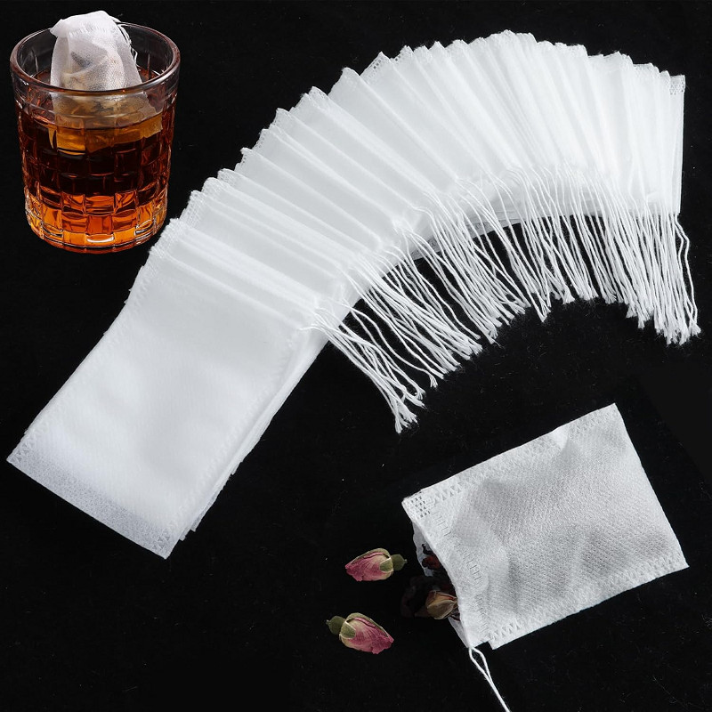 600× Disposable Tea Bag Drawstring Flip Empty Teabags Herb Loose Tea Filters US