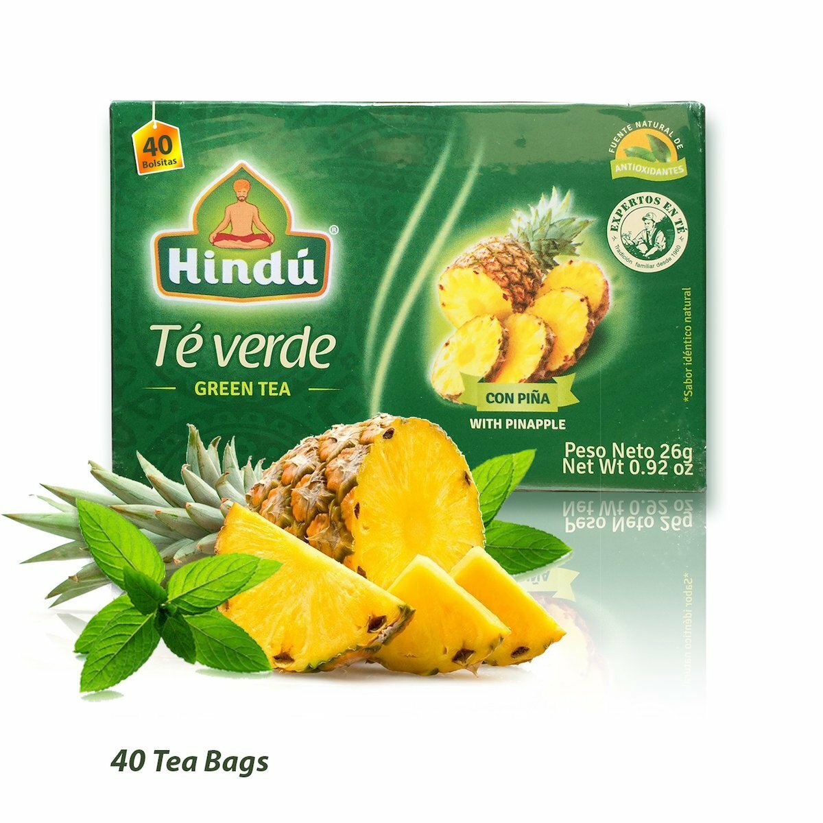Hindu Green Tea with Pineapple -Weight Loss- 20 Bags Box (Pack of 4)