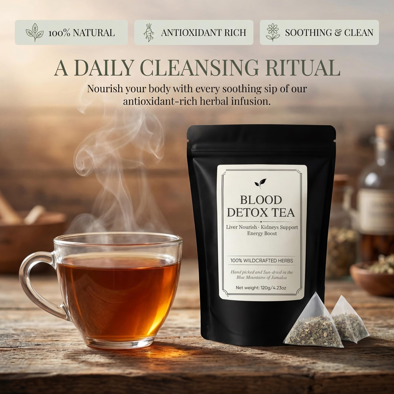 Jamaican Healing Garden Blood Detox Tea Wildcrafted Herbs with Guaco Oregano 1