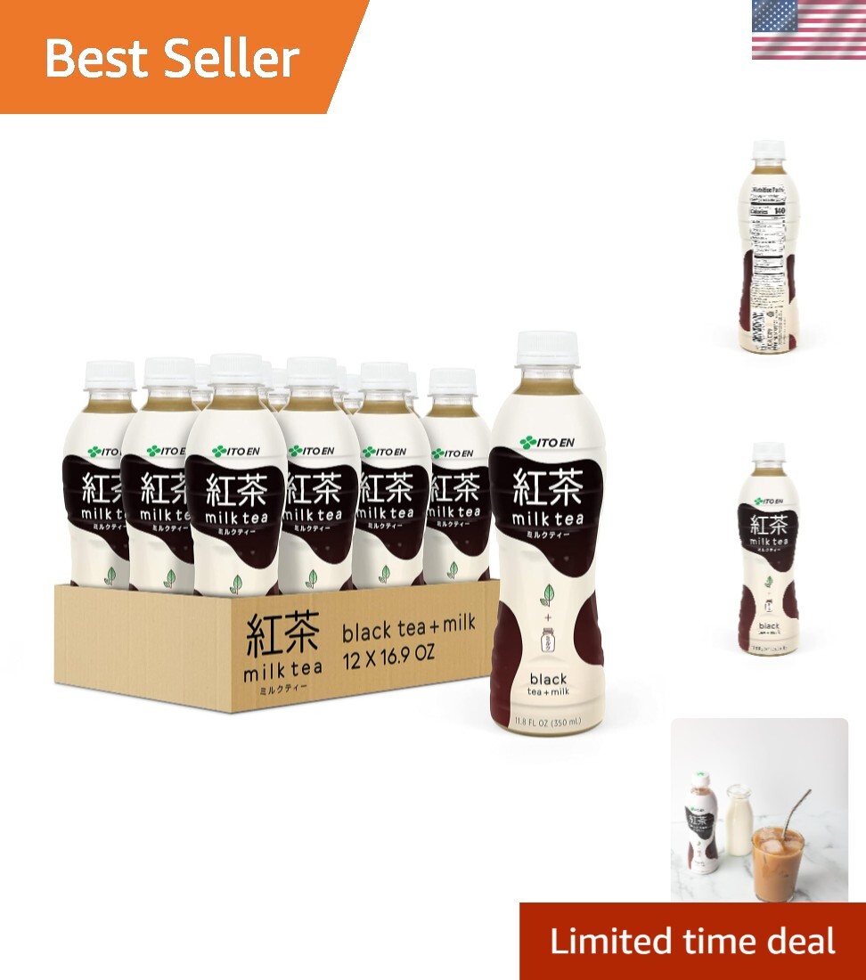 11.8 Oz Bottles of Sweetened Black Milk Tea – Perfect for On-the-Go Enjoyment