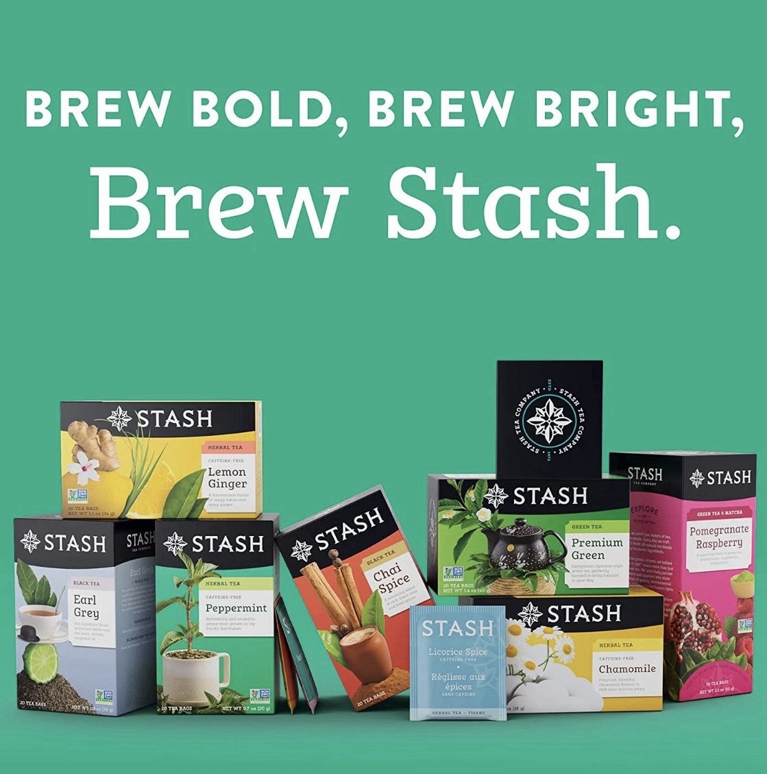 Stash Tea Decaf Premium Green Tea, Box of 100 Tea Bags (Packaging May Vary)