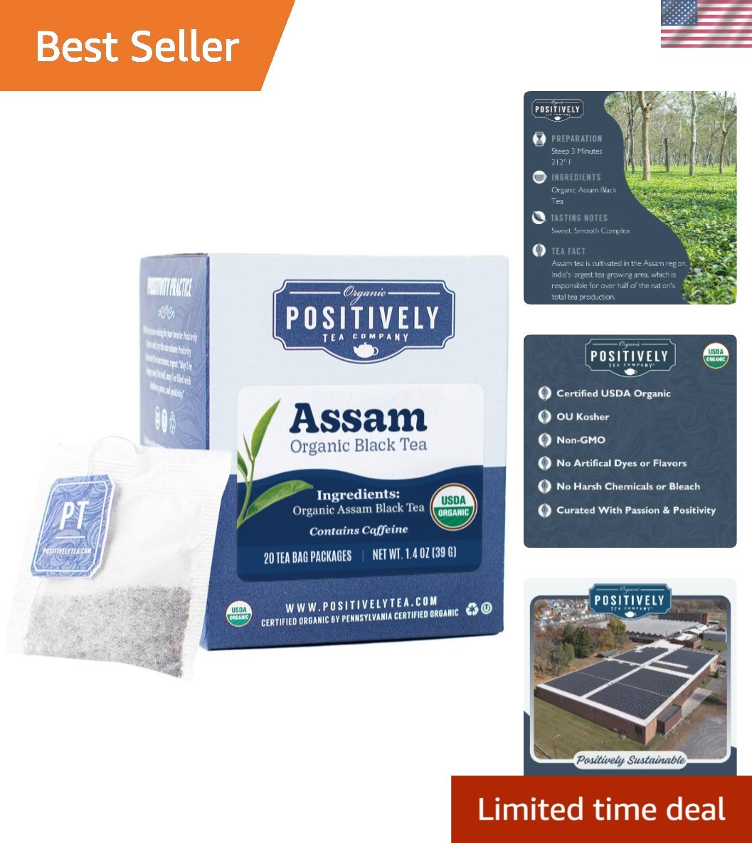 20 Count Assam Black Tea Bags – Rich, Smooth, and Naturally Energizing