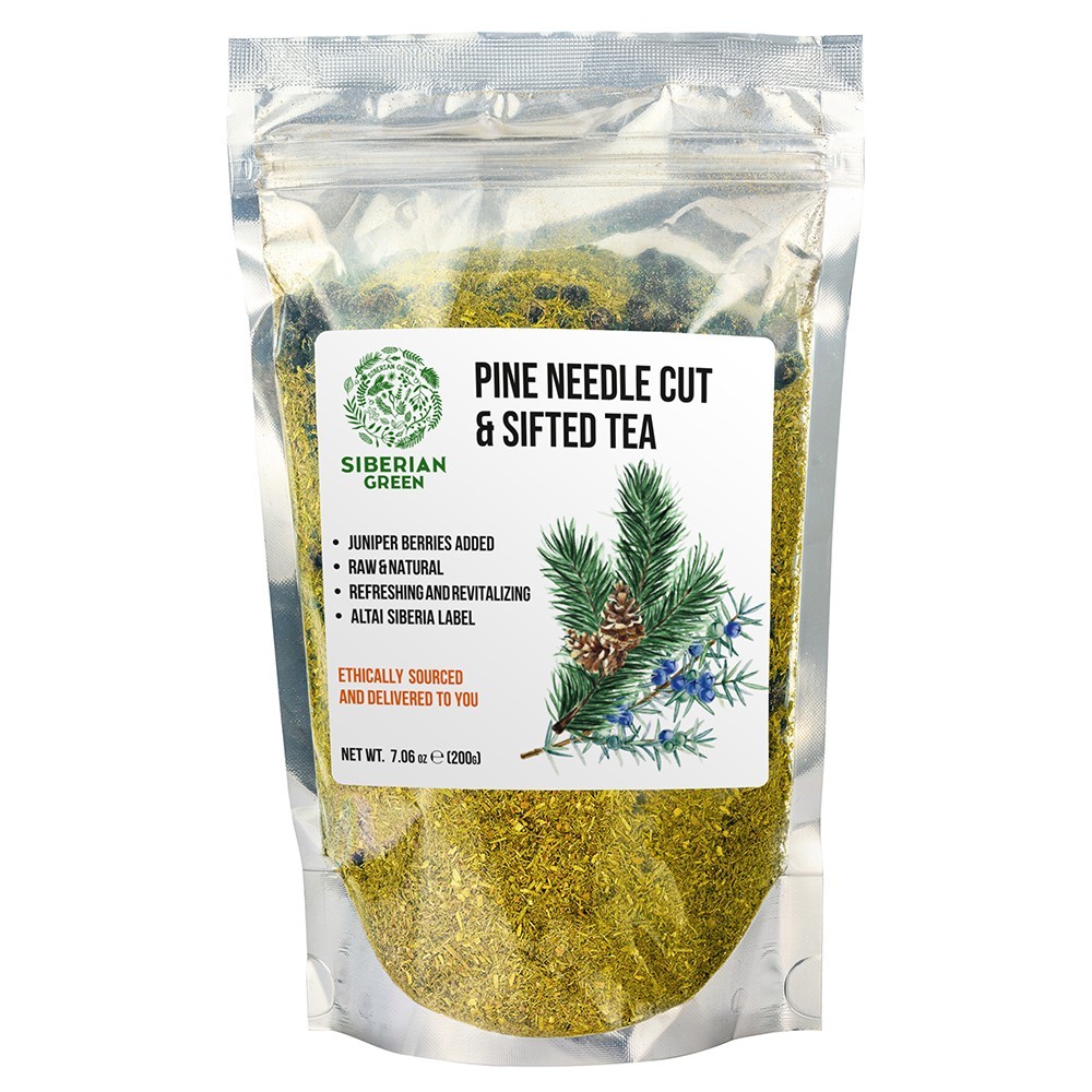 Pine Needle Tea Powder 200g (7.05oz) Wild Harvested Pinus Sibirica White Pine