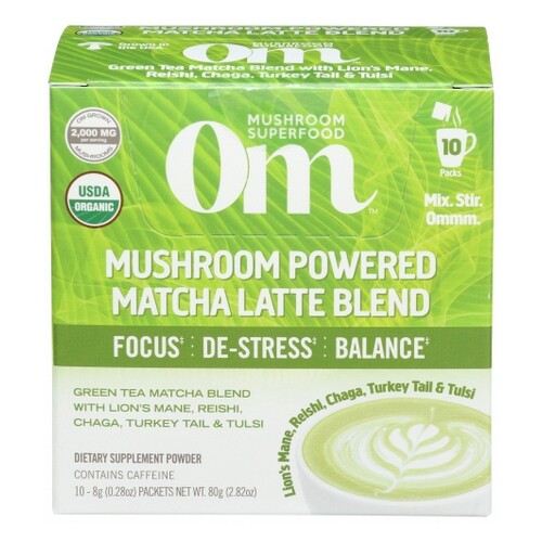 Mushroom Powder Matcha Latte Blend 2.8 Oz By Om Mushrooms