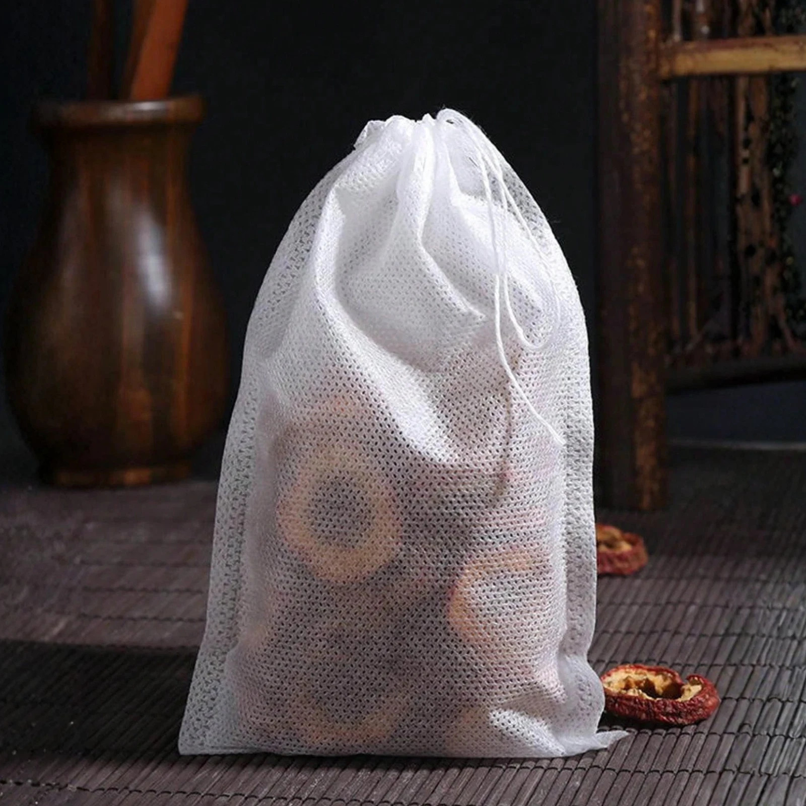 100pcs Disposable Tea Bags Loose Leaf Drawstring Empty Tea Filter Bag Infuser*