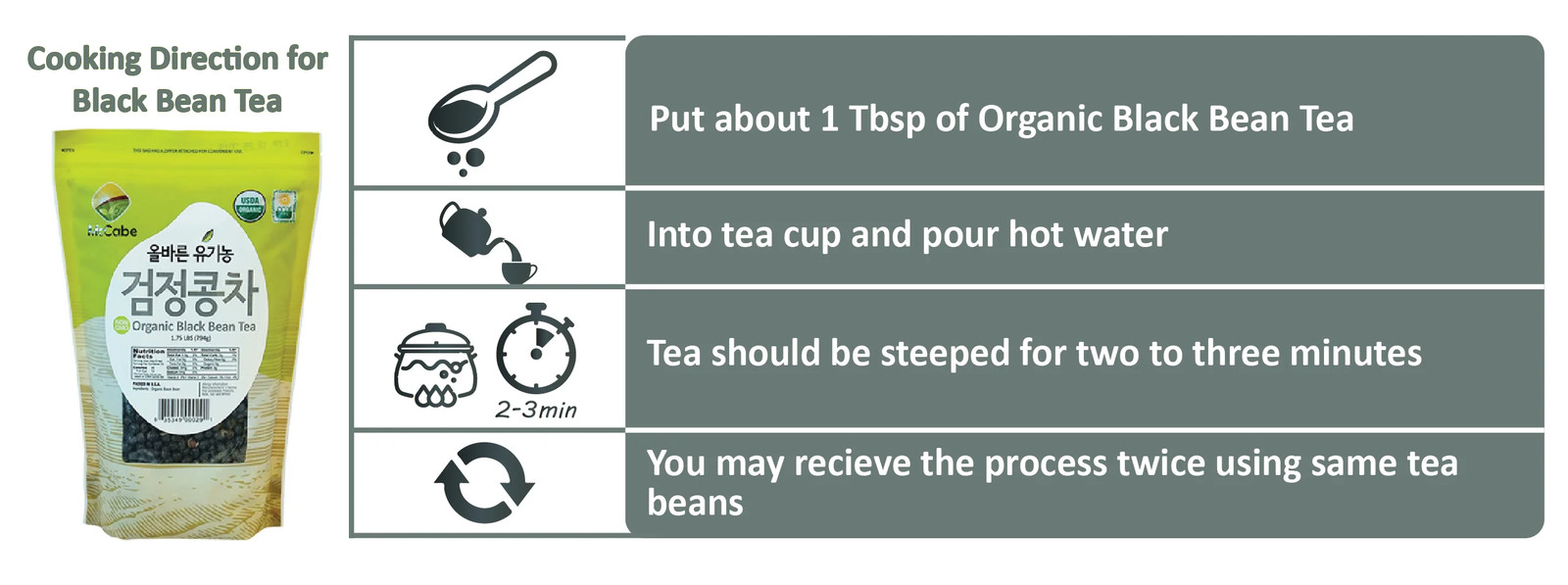 McCabe Organic Black Bean Tea – Roasted Black Beans Tea | USDA and CCOF Certifie