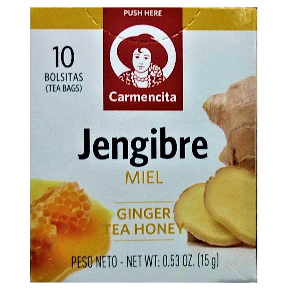 Carmencita Ginger with Honey Tea, 10 Tea Bags (Pack of 2)