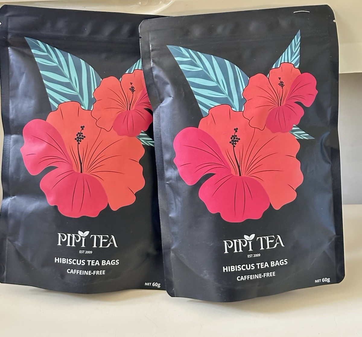 Lot 2 PiPi Organic Hibiscus Tea Bags Caffeine Free Herbal Antioxidant NEW SEALED