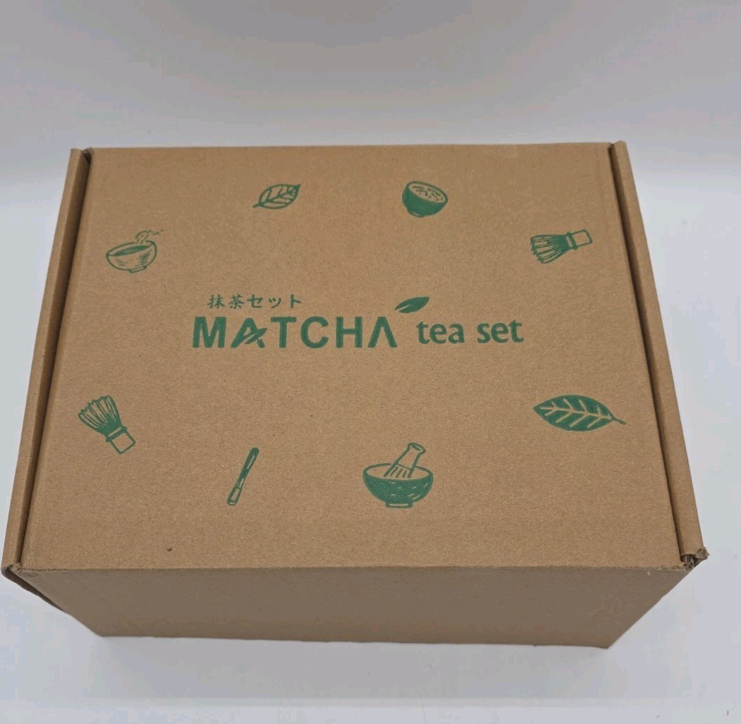 Matcha Tea Whisk Set 8 Pieces Pink Ceramic Mixing Bowl Bamboo Wisk New