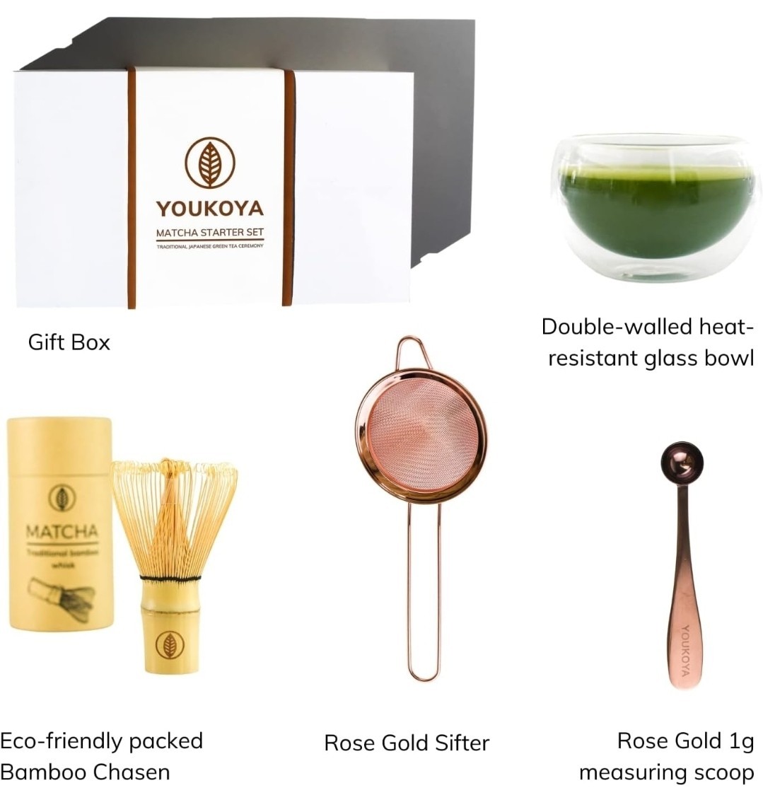 4 Piece Matcha Set Starter Kit Traditional Tea Tools Barista Grade, OPEN BOX