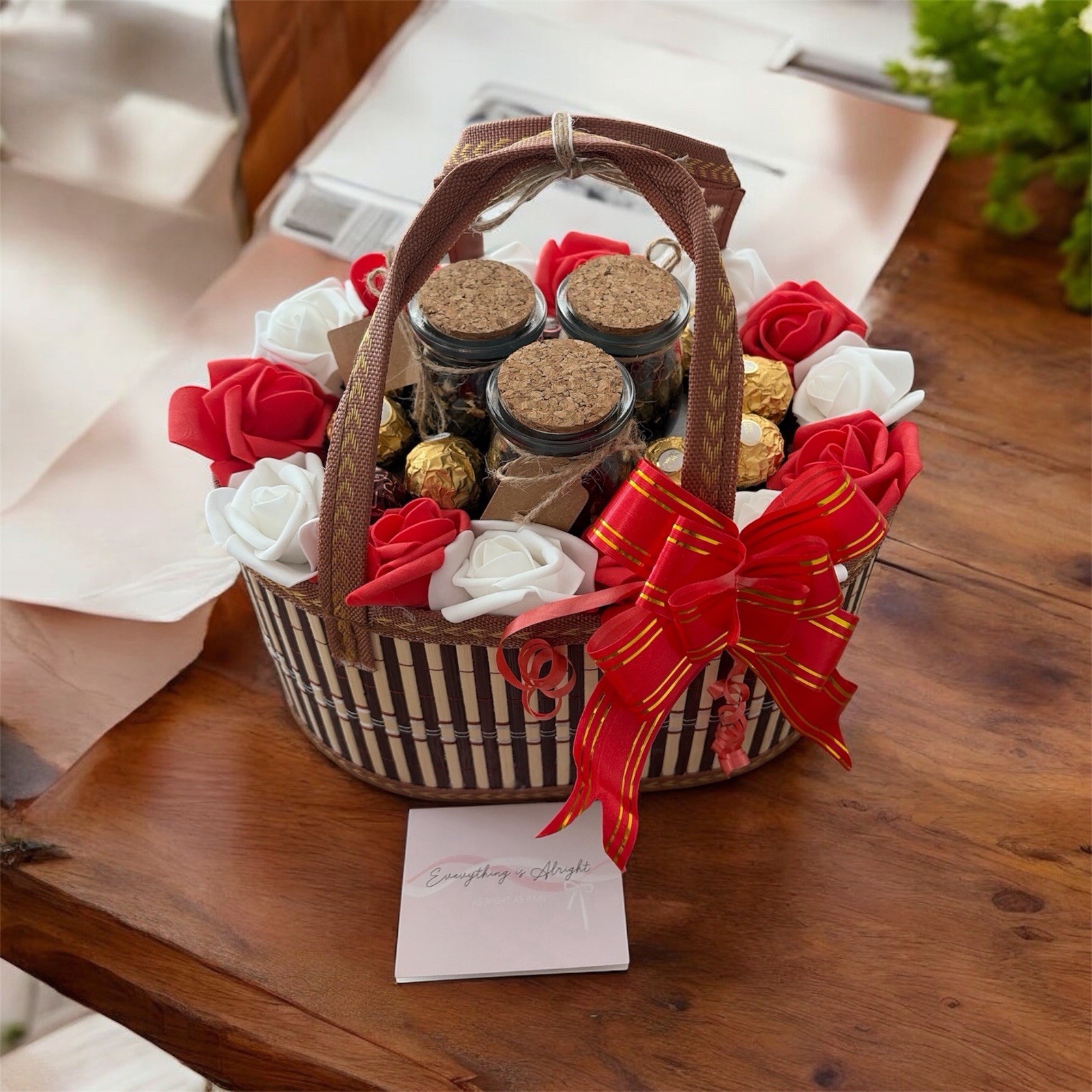 Handcrafted Bamboo Tea and Candy Gift Basket – Aromatic Teas, Chocolates