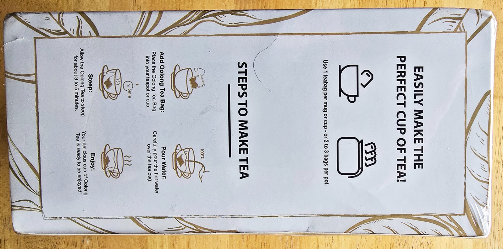 SOEOS’ Organic Oolong Tea 100 Bags Low Caffeine USDA Certify Sealed NEW Box