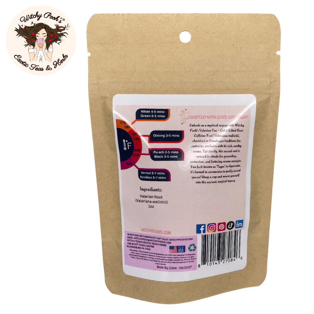 Valerian Root Loose Leaf Herbal Tea for Anxiety, Stress Relief and Sleep Aid