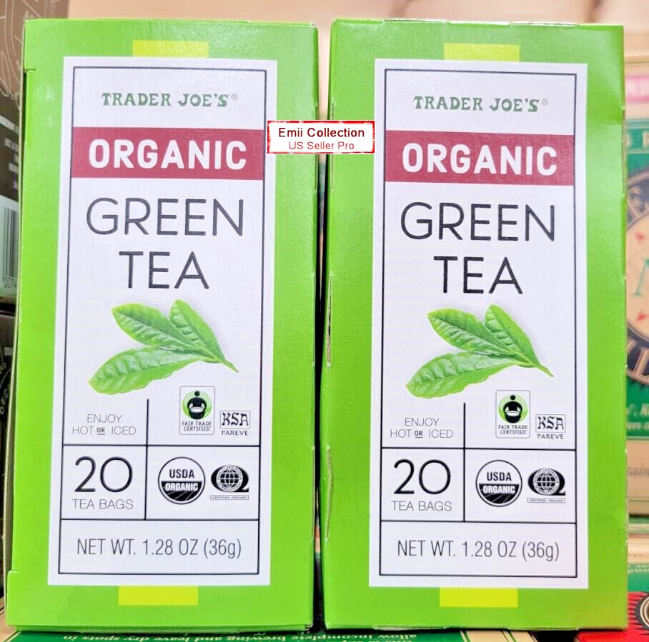 Trader Joe’s Organic Green Tea 1.28oz 36g (2 Boxes)