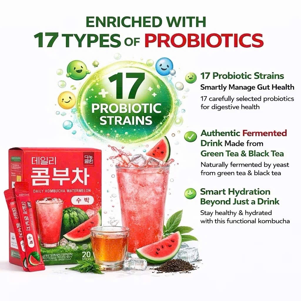 Daily Kombucha Tea Powder Watermelon Flavor 20 Sticks