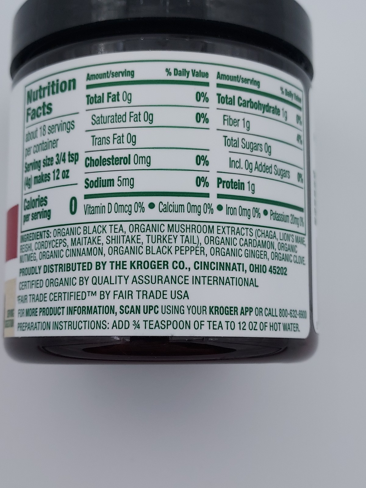 Simple Truth Organic 7 Mushroom Superfood Instant Chai Tea. 2 jars. Free Ship.