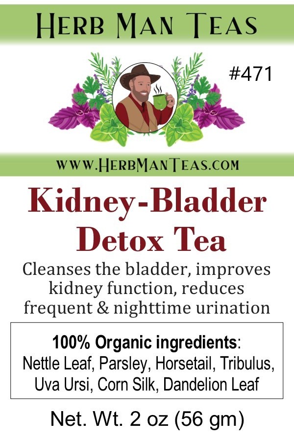 KIDNEY BLADDER DETOX TEA – reduces nighttime urination by master herbalist 2oz