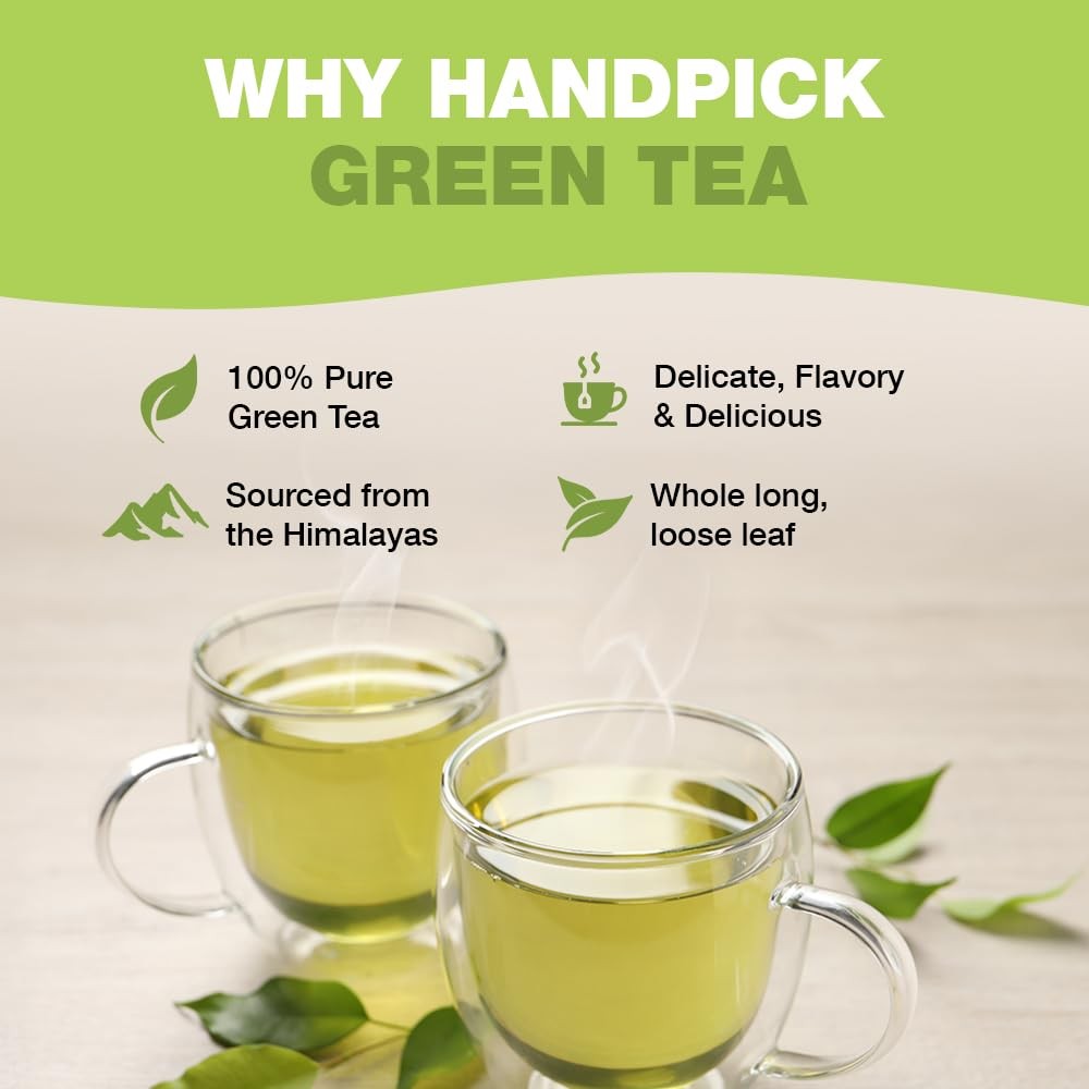 Organic Green Tea Bags – 100 Eco-Friendly, USDA Certified, Resealable Pack