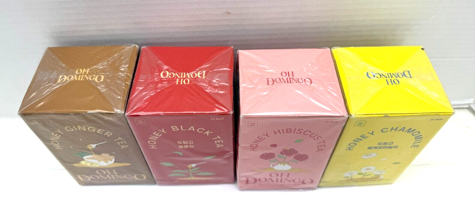 x4 OH Domingo Variety Tea Bags Hibiscus Honey Chamomile Ginger Black 20ct. ea.