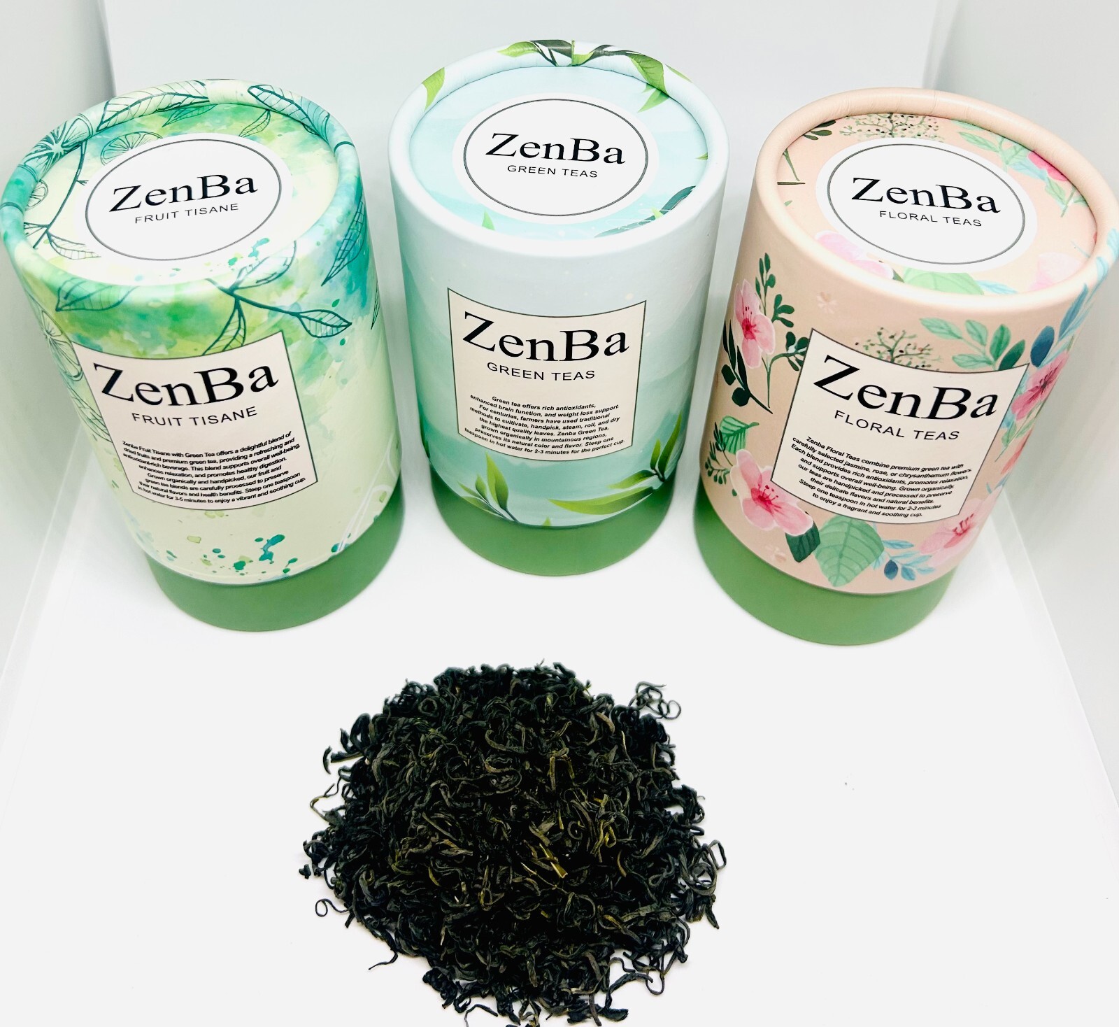 ZenBa Premium Loose Leaf Tea – 1 Box (Choose Green Tea or Floral Tea)