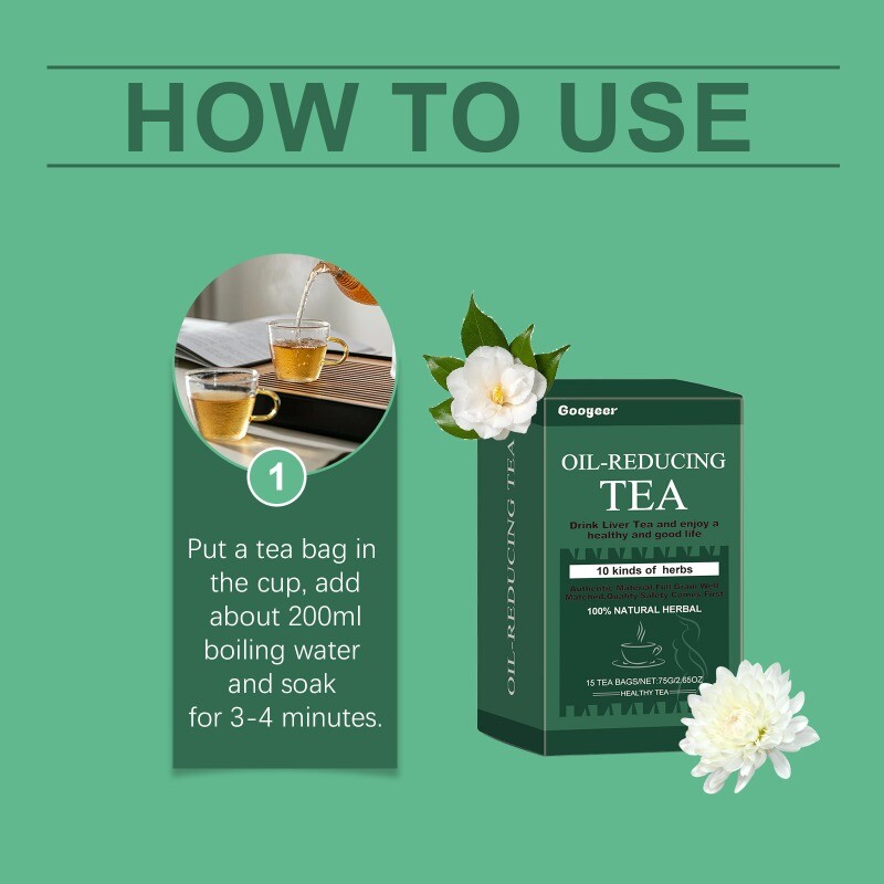 Oil-Reducing Tea-10 Herbal with Excellent Formula, Oil Cleansing Tea for Liver
