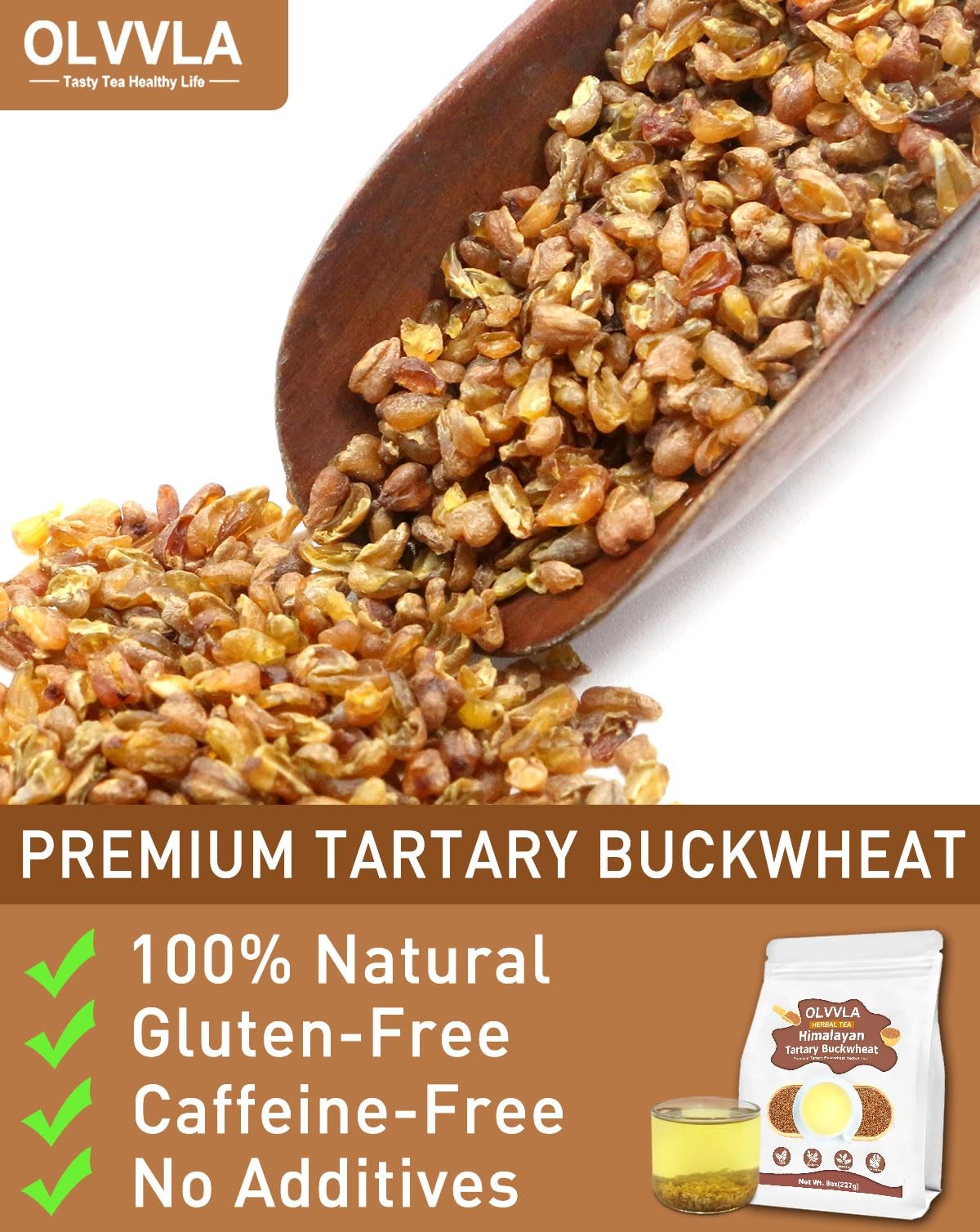 – Himalayan Tartary Buckwheat – 8oz/227g – Premium Roasted Buckwheat Tea – Gl…