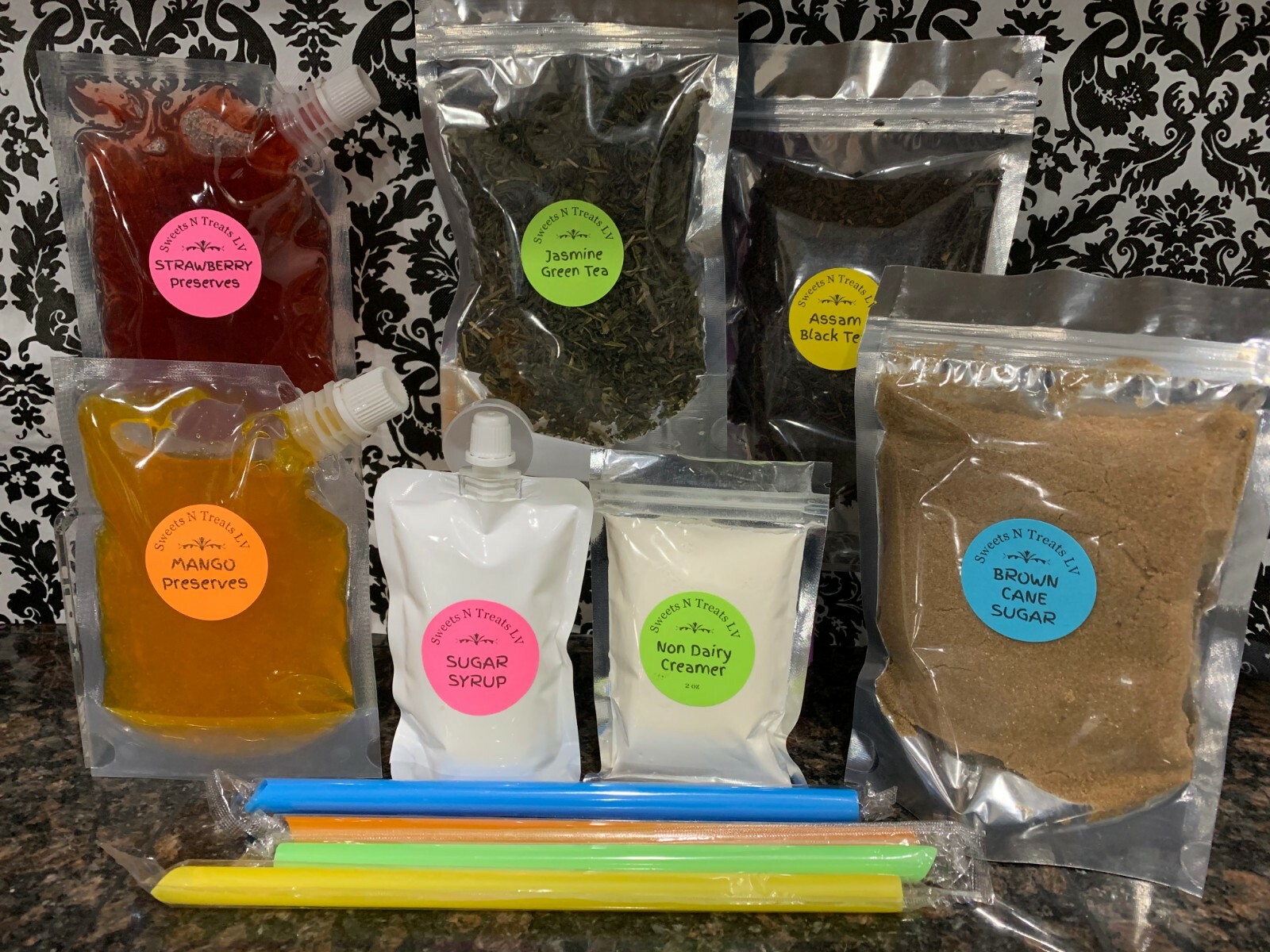 JASMINE Tea BLACK Tea MANGO STRAWBERRY Jam Milk Tea Fruit Smoothie DIY KIT New
