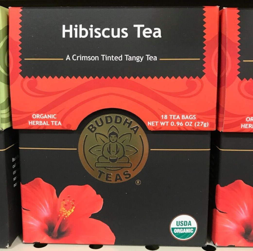 Buddha Teas Organic Hibiscus Tea 18 Bags Kosher Caffeine Free