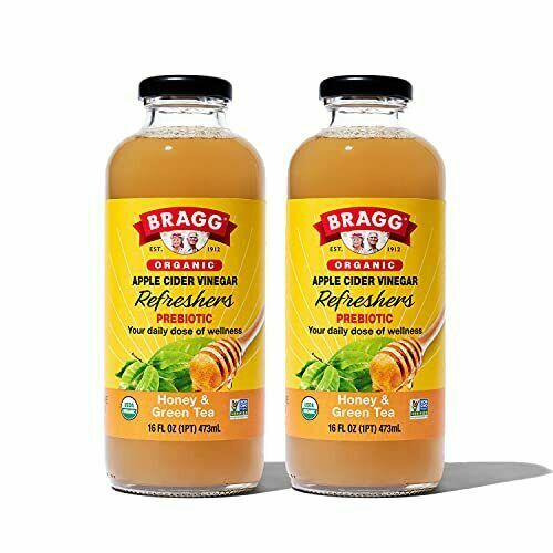 Bragg Organic Apple Cider Vinegar Beverage, Honey & Green Tea – 16oz, 4 Pack