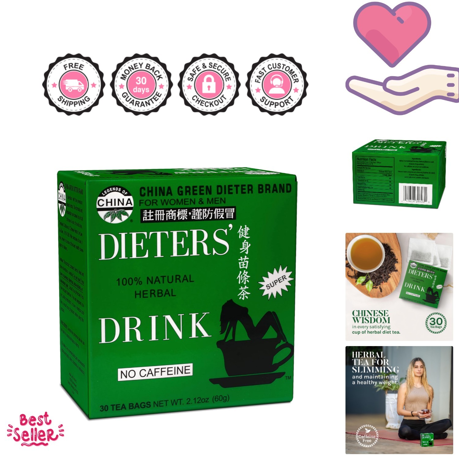 Natural Detox Tea – Green Herbal Blend for Caffeine-Free Weight Management