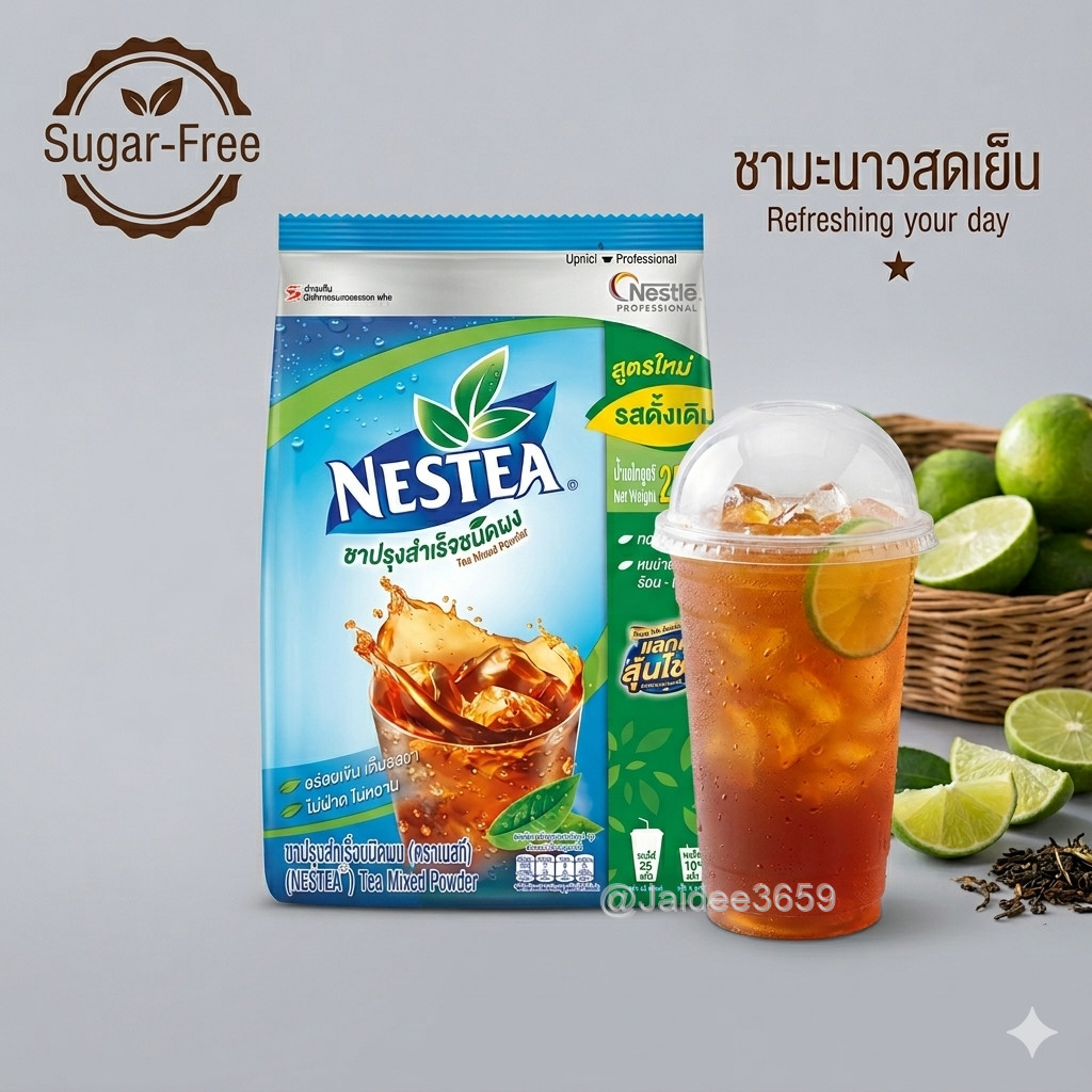 NESTEA Tea Unsweetened Instant Powder Drink Mix Iced Tea Beverage NO Sugar 200g