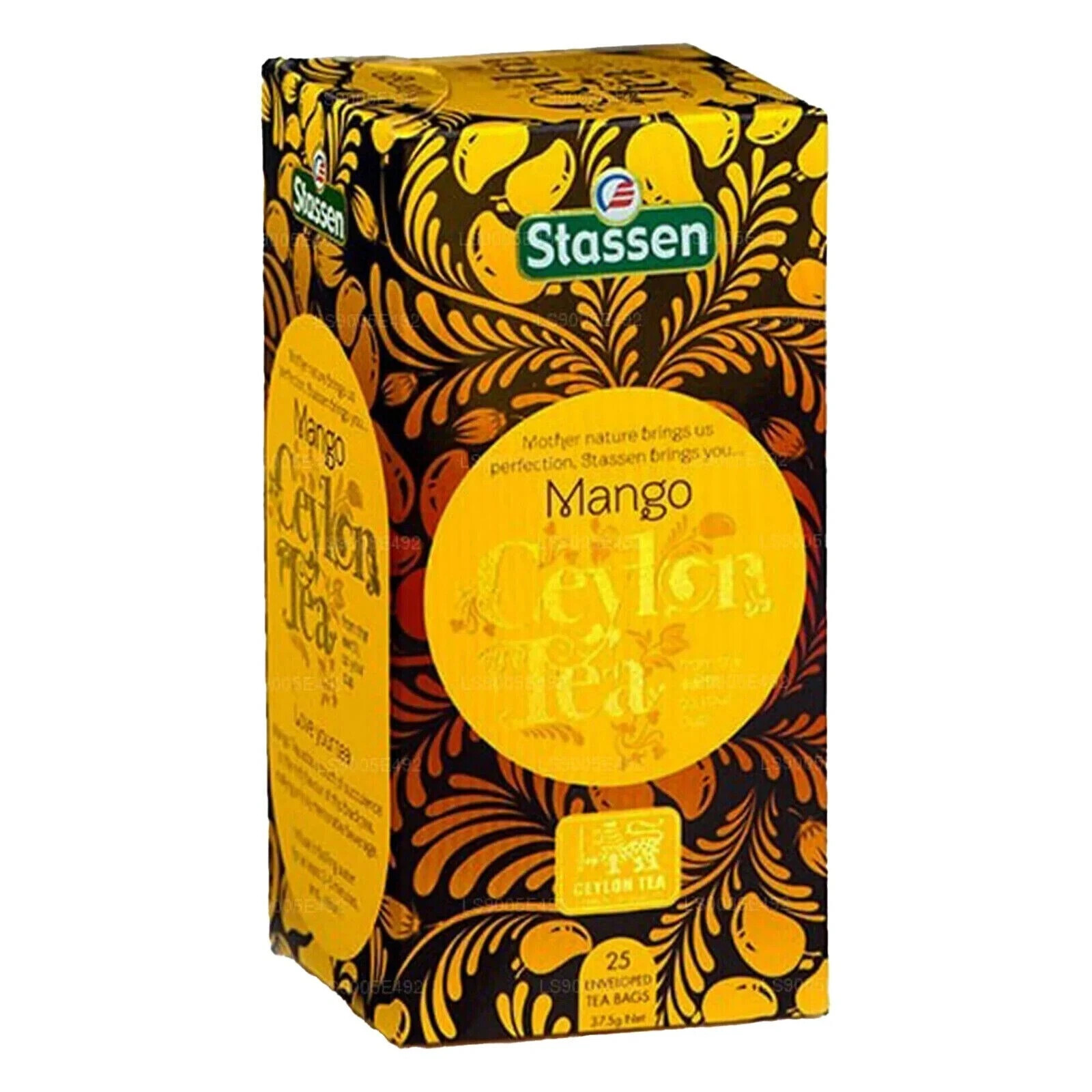 stassen mango ceylon tea 25 enveloped tea bags 37.5 net free shipping word wide