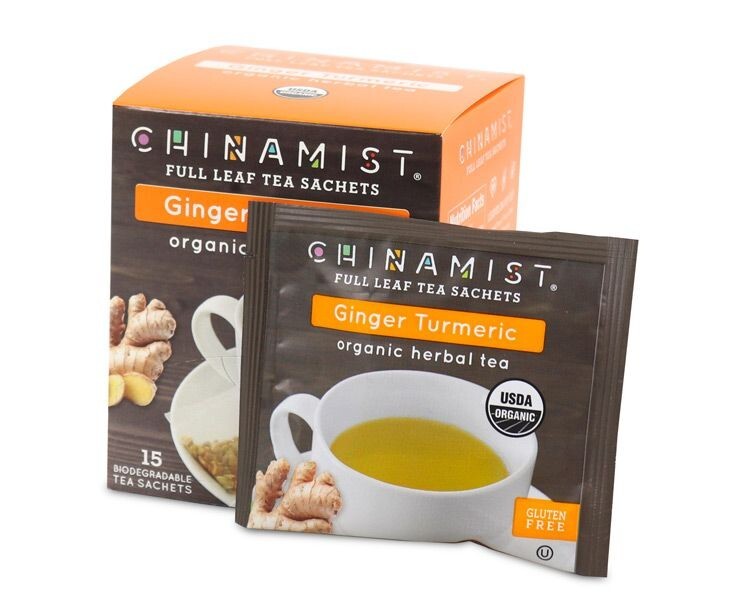 China Mist Organic Herbal Tea, Ginger Turmeric, 15 count box