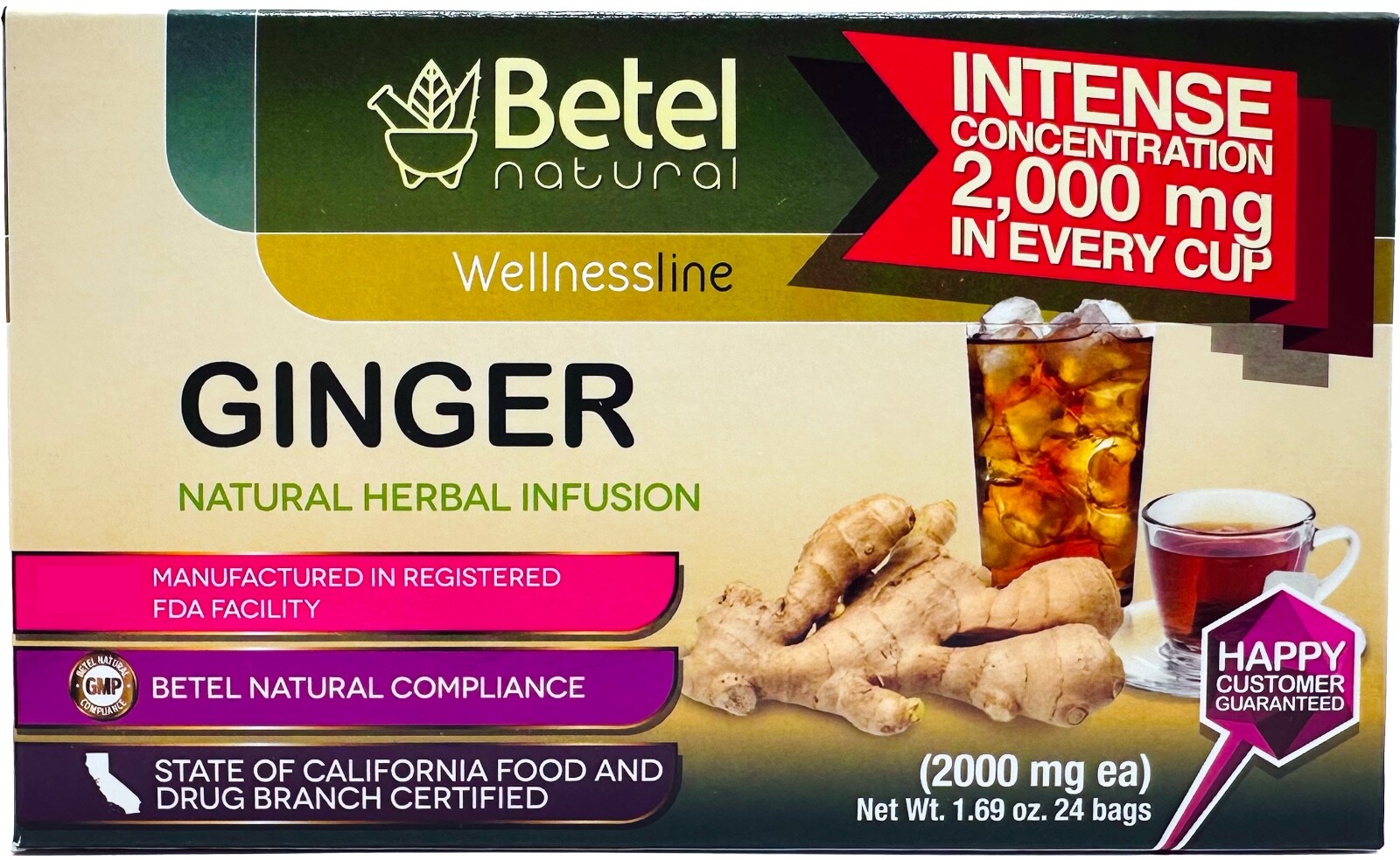 Jengibre Tea / Ginger Tea by Betel Natural – Amazing Gastric Support – 30 Tea Ba