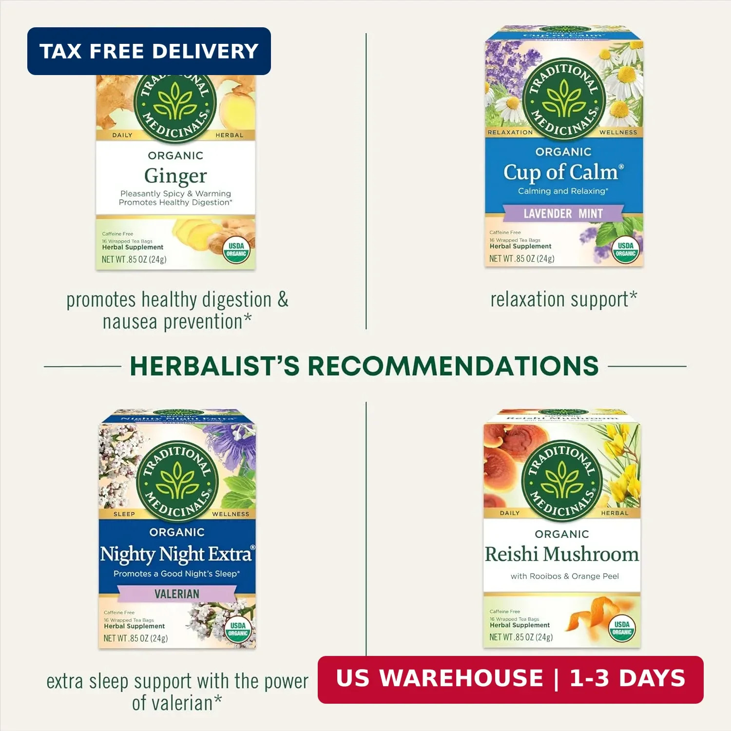 Traditional Medicinals Organic, Lemon Balm – Supports Stress Relief & Digestive