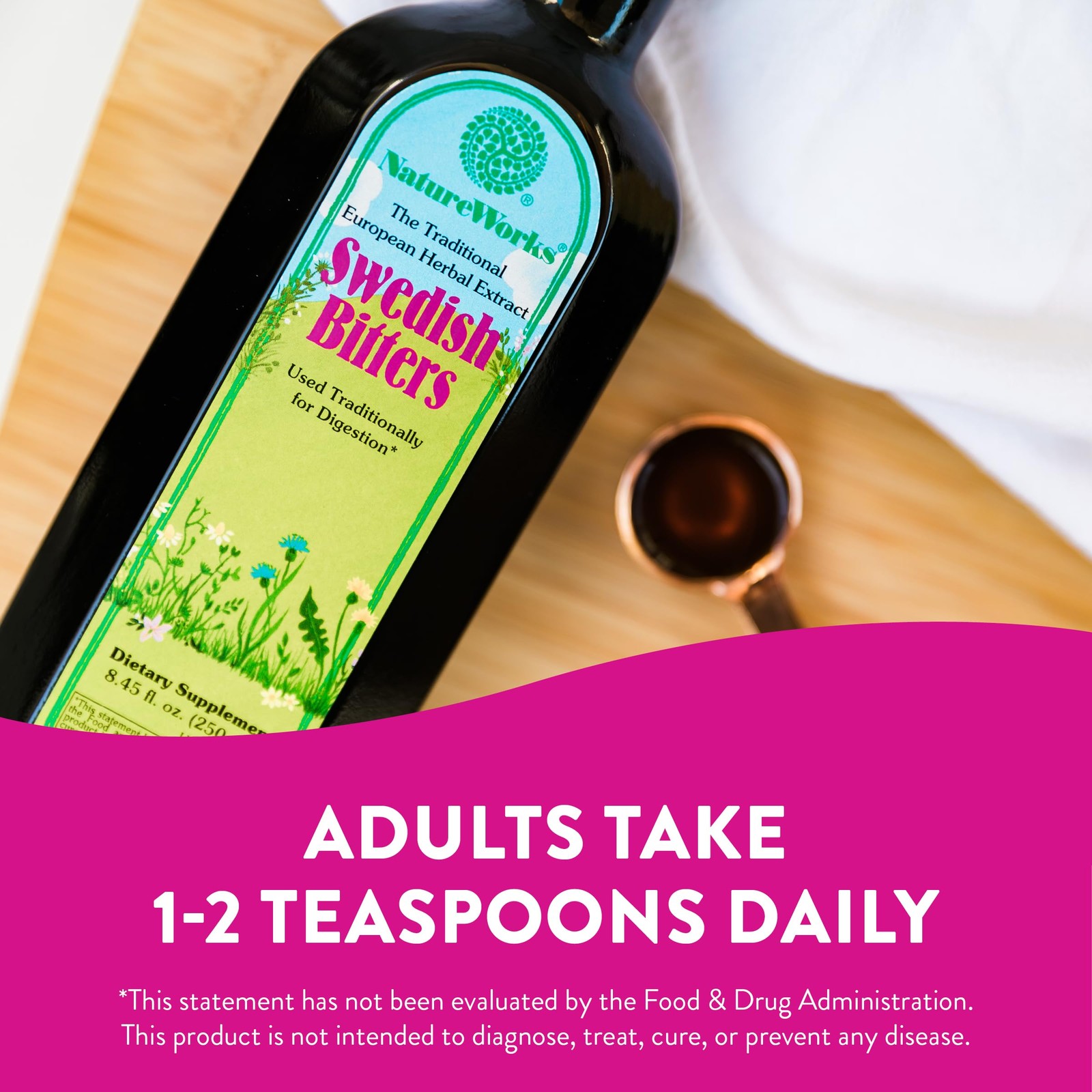 NatureWorks Swedish Bitters Traditional European Herbal Extract Used for Digesti
