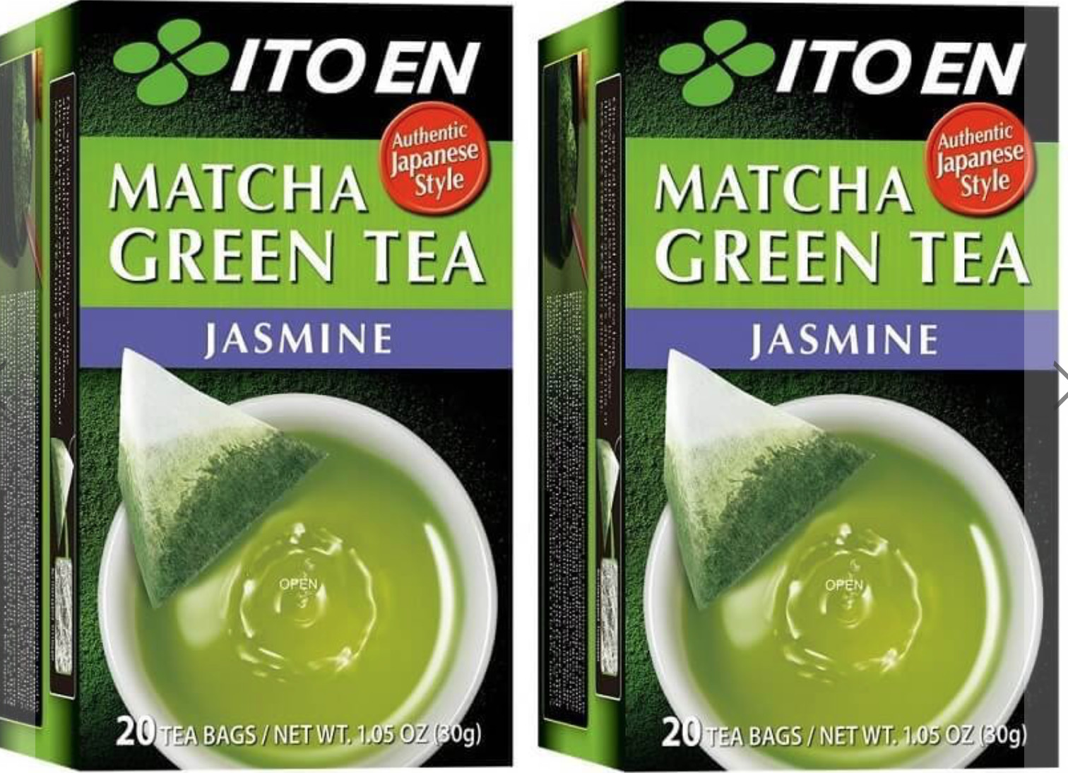 Two (2) Boxes of Ito En Matcha Green Tea Jasmine 20 Tea bags each (40 tea bags)