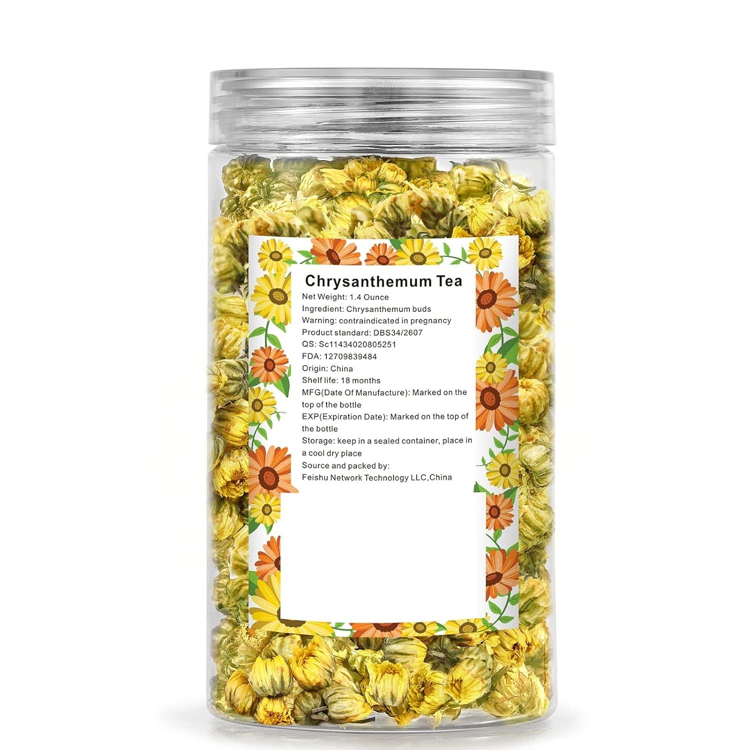 1.4oz Edible Dried Chrysanthemum Flowers – Natural Sweet Herbal Tea Gift