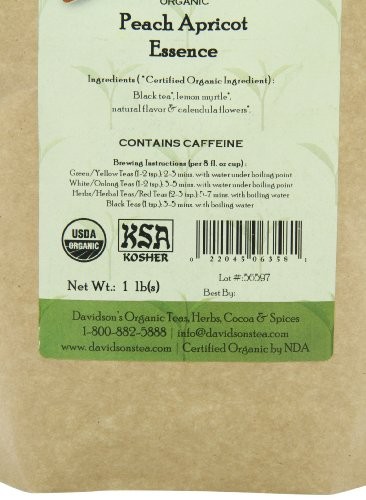 Davidson’s Organic Peach Apricot Essence Loose Leaf Black Tea 1 Pound