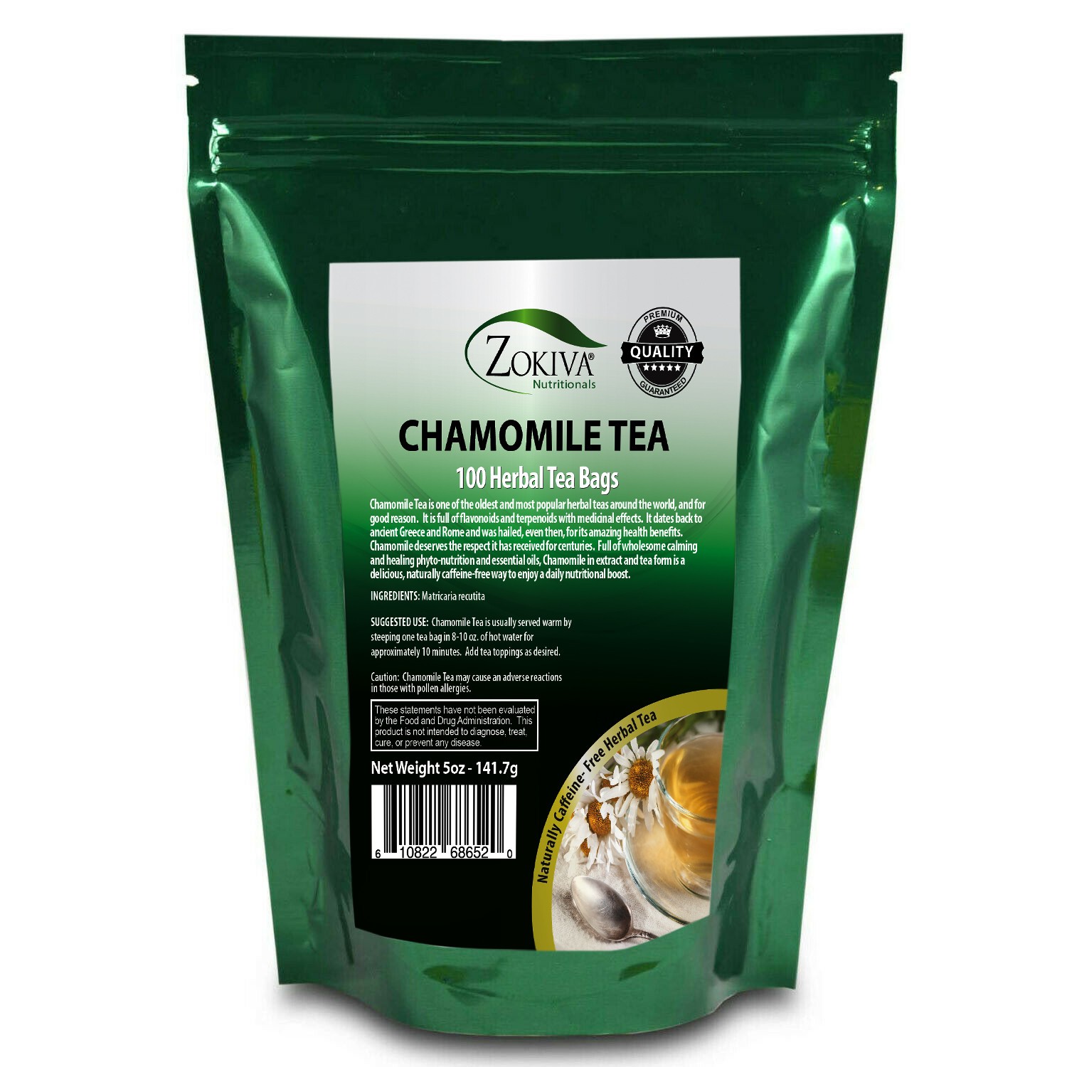 Chamomile Tea Bags 100 Count Bulk Pack Herbal Tea Naturally Caffeine Free