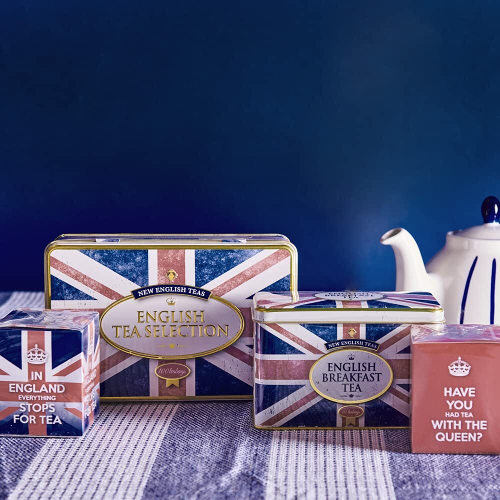 Union Jack Tea Tin with 40 English Breakfast Teabags British Souvenir