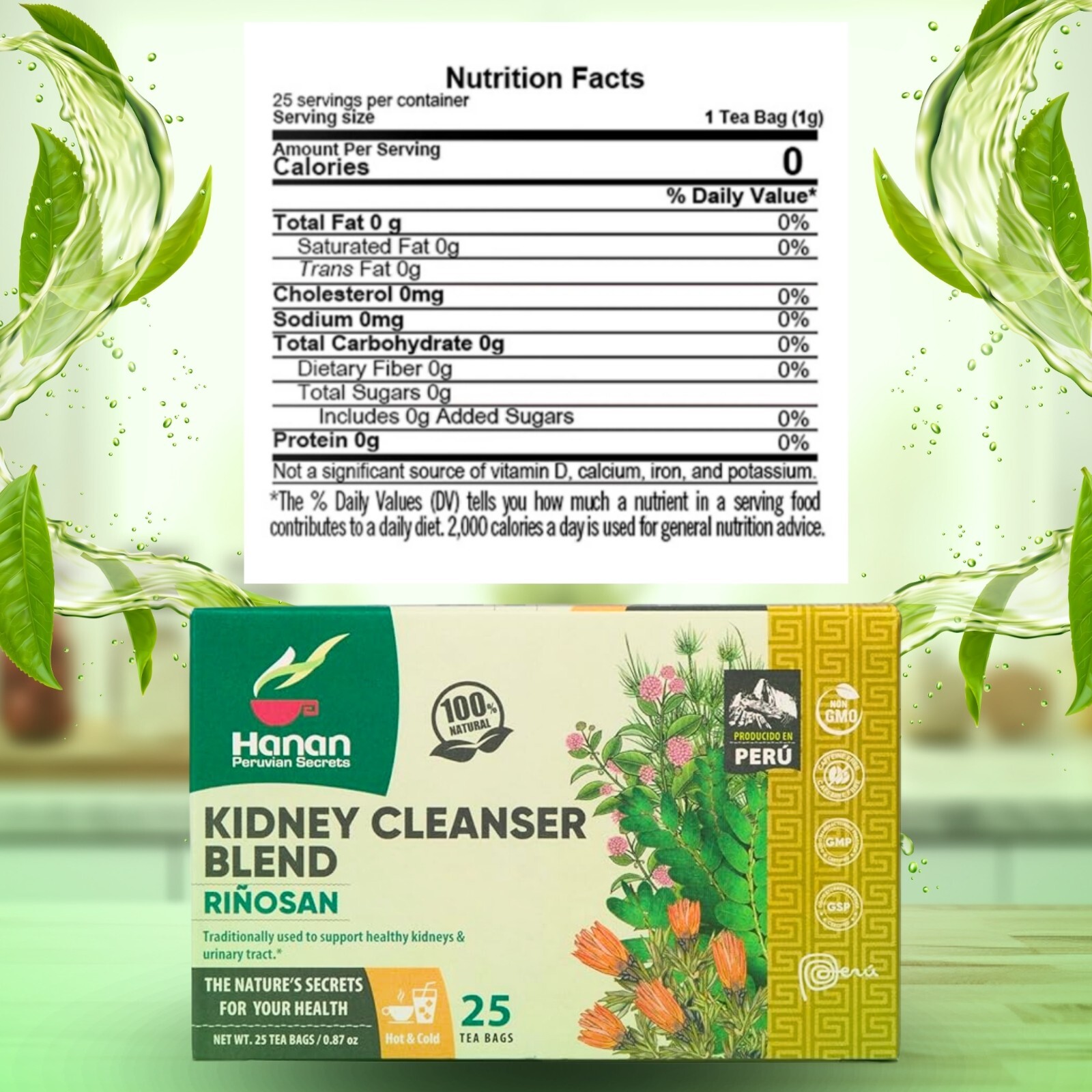 Riñosan Kidney Blend – Herbal Tea of Stone Breaker, Cat’s Claw, Horsetail & more