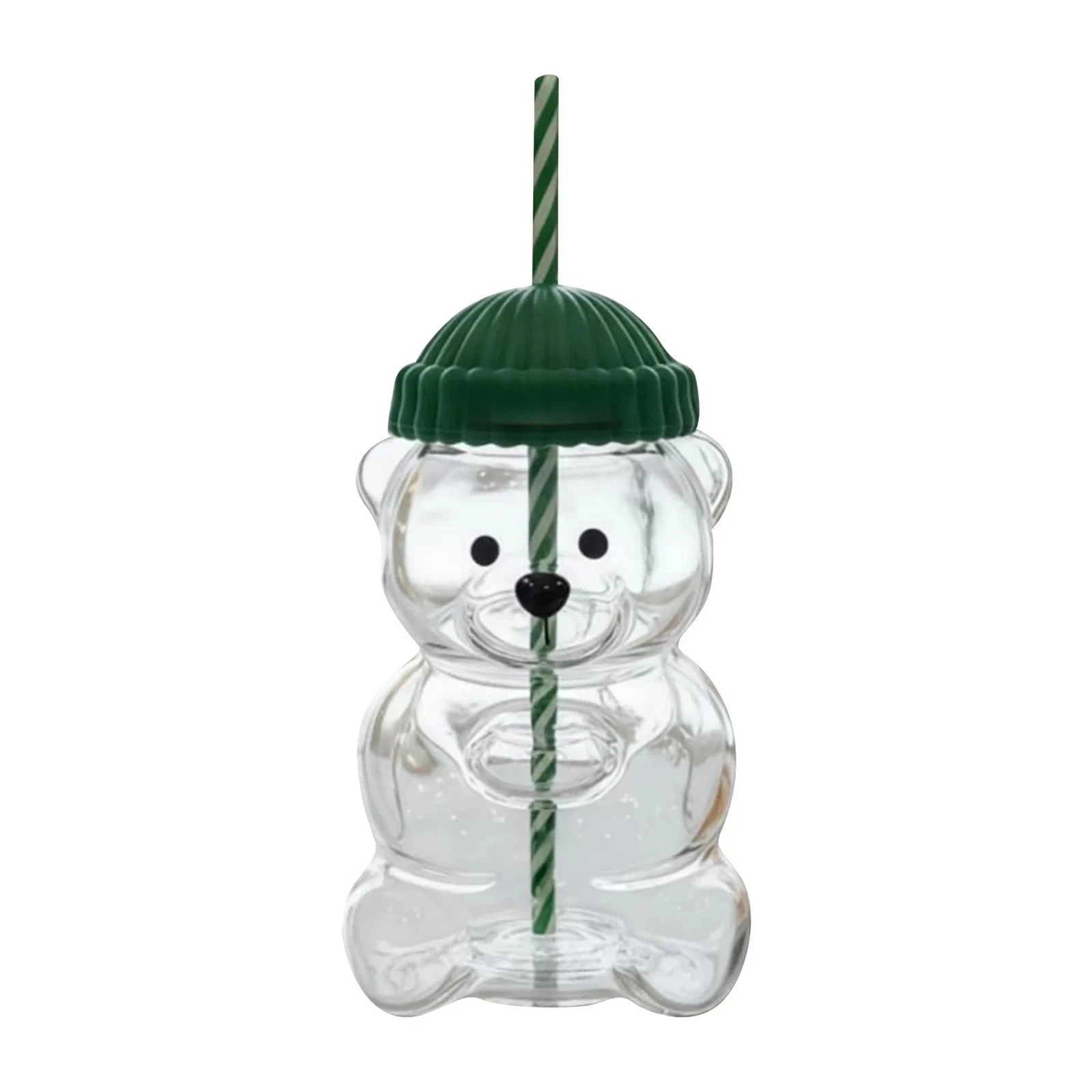 2025 Holiday Glass Bear Cold Cup Straw 20oz Mug Jar Coffee Starbucks Inspired