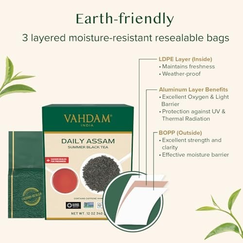 Assam Black Tea Leaves 340g | Strong Malty Flavor | High Caffeine, Non-GMO, Glut