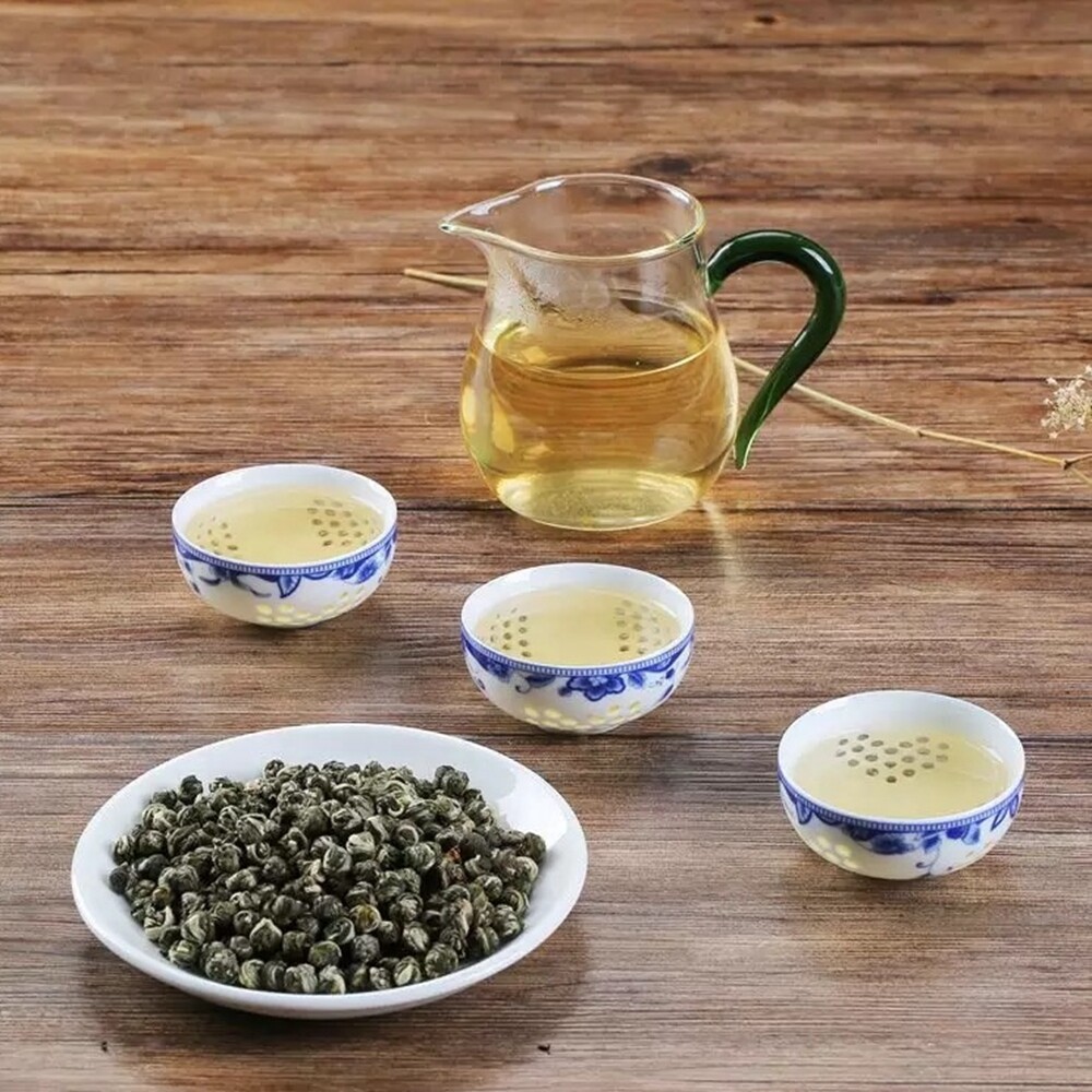 Pure Natural Green/Rose Tea Organic Loose Leaf Jasmine Dragon Ball Tea 100g