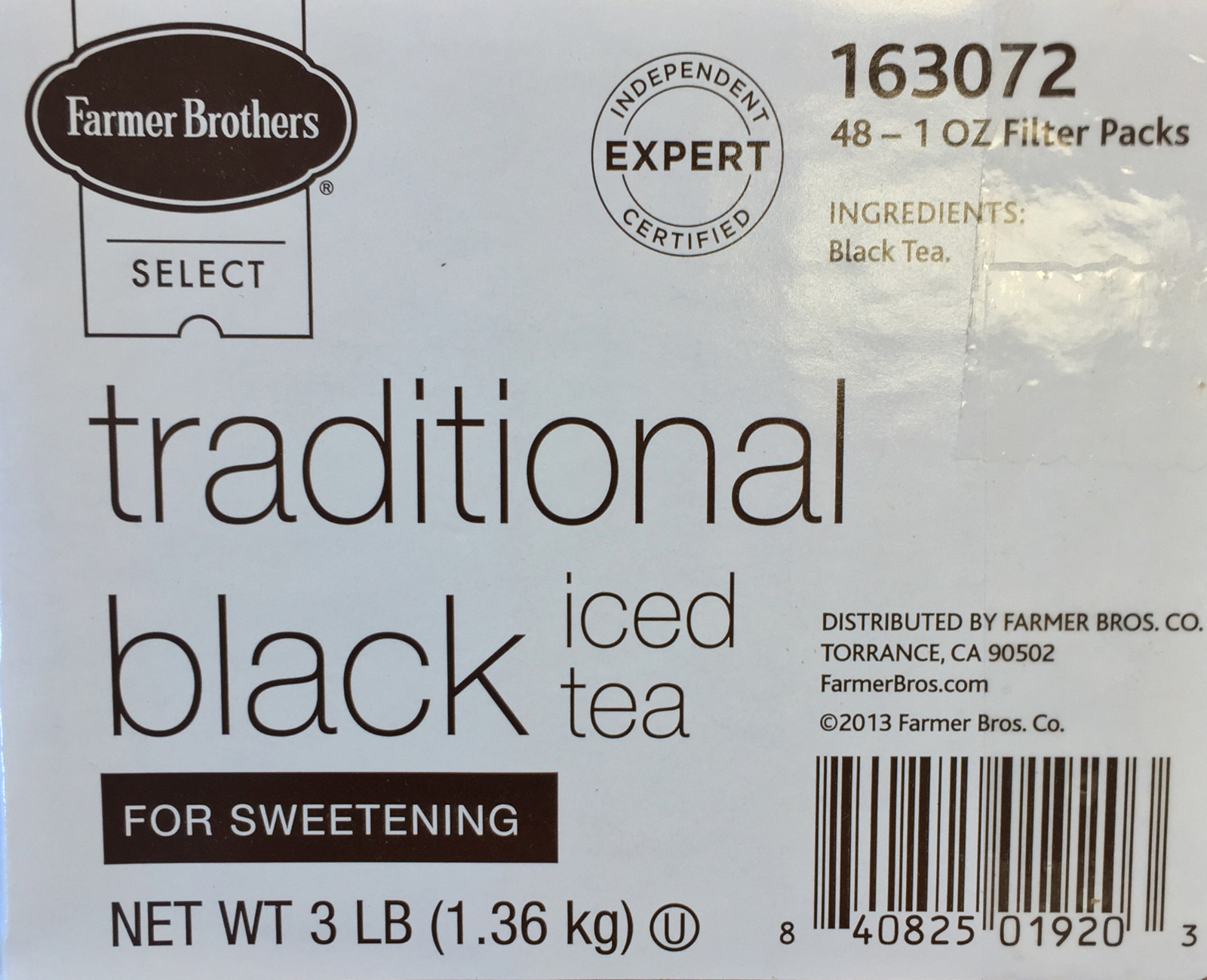 Fresh brew ice Tea – Farmer Brothers – 4 Cases of 48/1 oz (192 packs) unsweeten