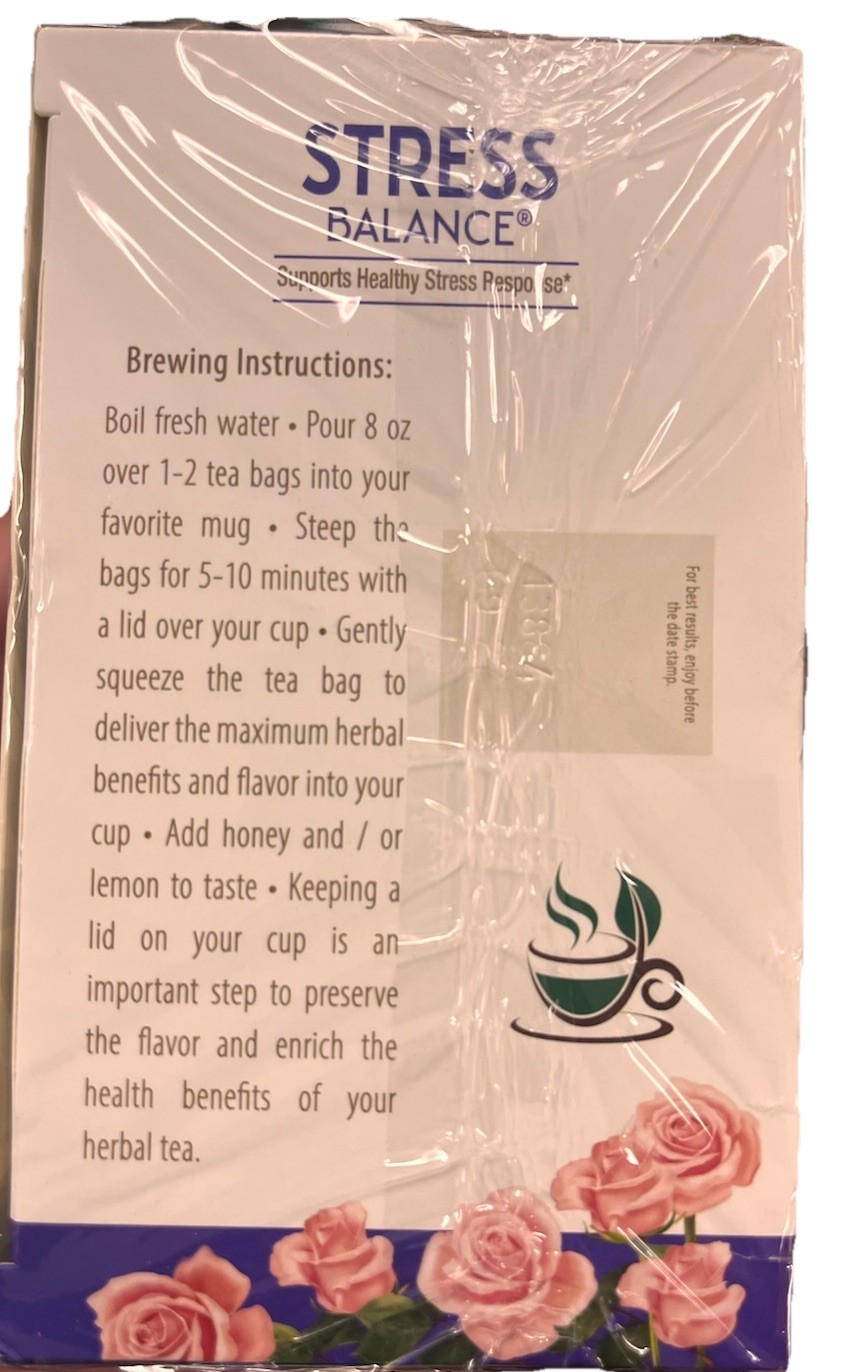 Stress Balance Tea with Calming Rose Petal, Caffeine Free, 20 Count, 1 pack 9/27