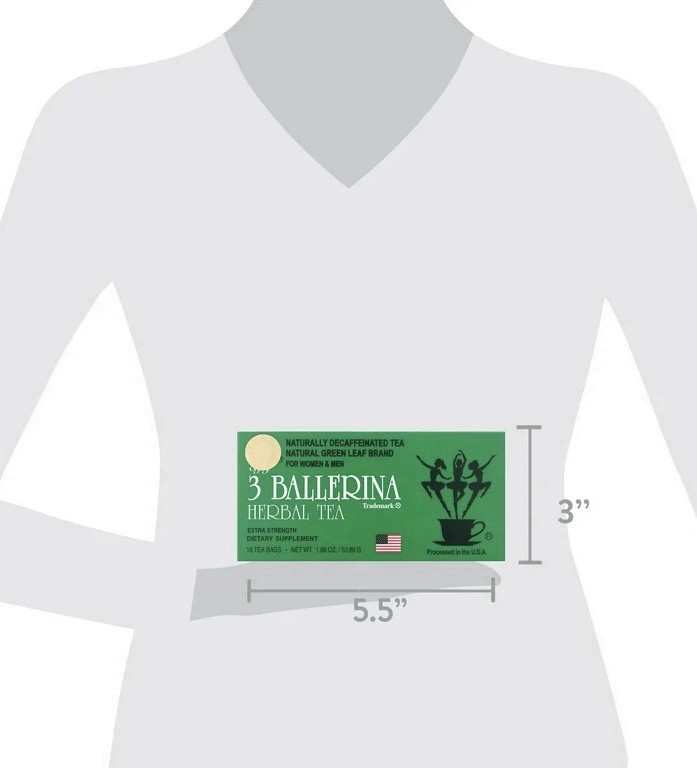 3 Ballerina Herbal Tea, Dietary Supplement, 18 Tea Bags.