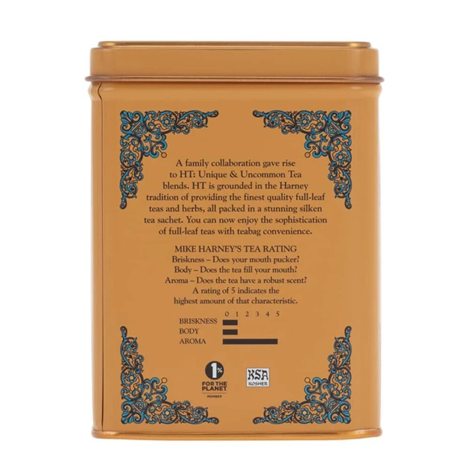 Harney and Sons Decaf Hot Cinnamon , Decaf Flavored Black 20 Sachets per Tin 1.4